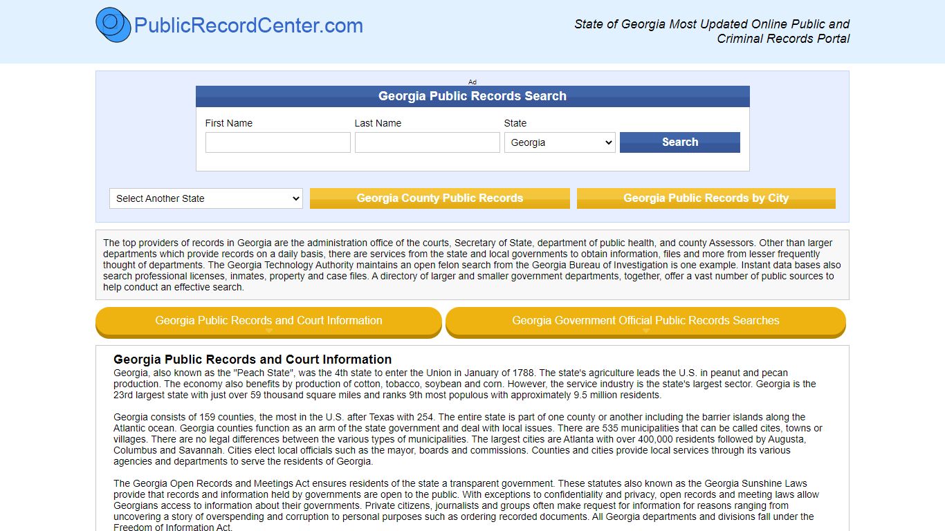 Georgia Free Public Records, Criminal Records And Background Checks